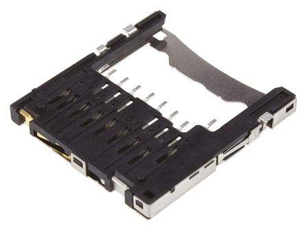 Molex Conector Para Tarjeta De Memoria SD Serie SD CARD De 9 Contactos, Paso 2.5mm, 1 Fila, Montaje Superficial