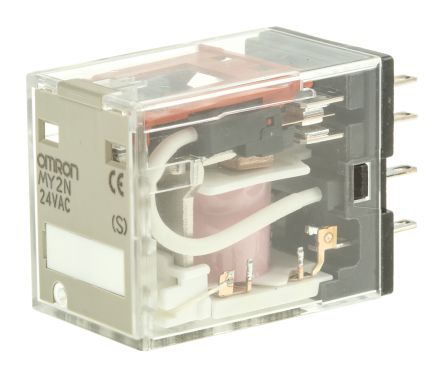 Omron Plug In Power Relay, 24V Ac Coil, 10A Switching Current, DPDT