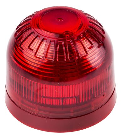 Klaxon Sonos, LED Blitz Signalleuchte Rot, 17 → 60 V Dc, Ø 100mm X 80mm
