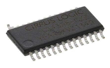 Cirrus Logic, DAC Dual 24 Bit-, 216ksps, Serial, 28-Pin TSSOP
