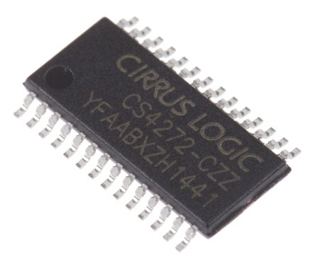 Cirrus Logic 音频编解码器 IC, 2通道, 28引脚, TSSOP封装, 192ksps采样率
