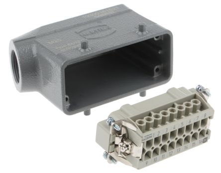 HARTING Conector De Potencia Han E Macho De 16 Vías, 500 V, 16A, IP65, Con Rosca M25