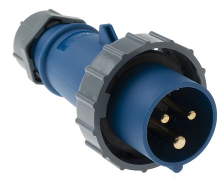 Mennekes AM-TOP Series, IP67 Blue Cable Mount 3P Industrial Power Plug, Rated At 16A, 230 V