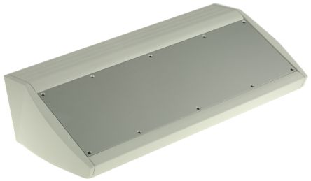 METCASE Caja De Consola, Serie Unidesk, De Aluminio De Color Gris, Con Frontal Inclinado, 200 X 400 X 21.6mm