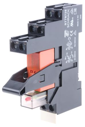 TE Connectivity 接口继电器, RT系列, 线圈电压 24V 直流, 触点配置 单刀双掷, DIN 导轨