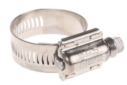 HI-TORQUE Stainless Steel Slotted Hex Worm Drive, 16mm Band Width, 25 → 40mm ID