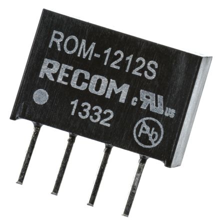 Recom ROM DC/DC-Wandler 1W 12 V Dc IN, 12V Dc OUT / 83mA 3kV Dc Isoliert