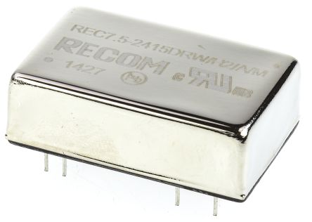 Recom REC7.5 DC/DC-Wandler 7.5W 24 V Dc IN, ±15V Dc OUT / ±250mA 2kV Dc Isoliert