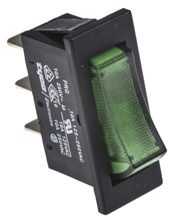 TE Connectivity Tafelmontage Wippschalter, 1-poliger Ein/Ausschalter Ein-Aus, 10 A 11.2mm X 30.2mm Beleuchtet