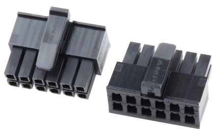 TE Connectivity Micro MATE-N-LOK Steckverbindergehäuse Buchse 3mm, 12-polig / 2-reihig Gerade, Kabelmontage Für