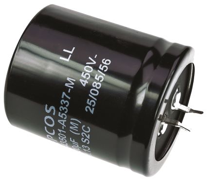 EPCOS B43501 Snap-In Aluminium-Elektrolyt Kondensator 330μF ±20% / 450V Dc, Ø 35mm X 40mm, +85°C