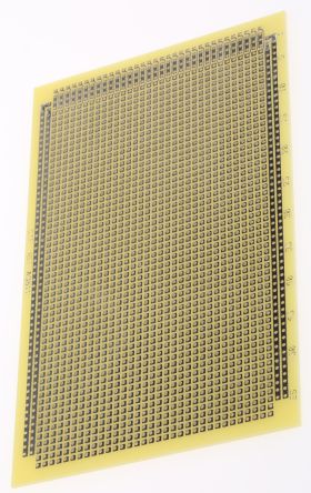 CIF Lochrasterplatine 1, Raster 2.54 X 2.54mm, PCB-Bohrung 1mm, 160 X 100 X 1.6mm 1.6mm Epoxid Glasfaser-Laminat FR4