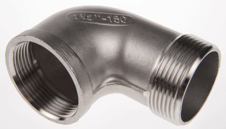 RS PRO Stainless Steel Pipe Fitting, 90° Circular Elbow, Female R 1-1/2in X Male R 1-1/2in