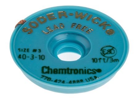 Chemtronics Soder-Wick Entlötlitze, Bleifrei, 2mm X 3m