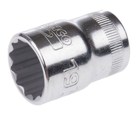 Bahco 1/2 In Drive 19mm Standard Socket, 12 Point, 38 Mm Overall Length