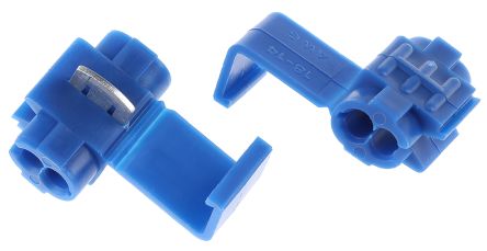 RS PRO Kabelspleißverbinder, Abzweigverbinder, Blau, 18 → 14 AWG, Ø 20mm, Ges.L 27mm, 0.75mm² - 2.5mm², 14AWG