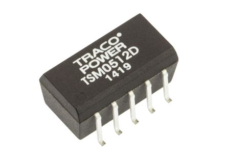 TRACOPOWER TSM DC-DC Converter, ±12V Dc/ ±40mA Output, 4.5 → 5.5 V Dc Input, 1W, Surface Mount, +85°C Max Temp