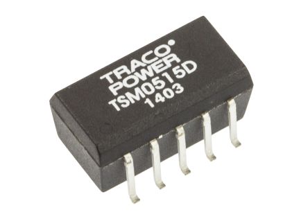 TRACOPOWER TSM DC/DC-Wandler 1W 5 V Dc IN, ±15V Dc OUT / ±30mA 1kV Dc Isoliert