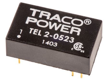 TRACOPOWER TEL 2 DC/DC-Wandler 2W 5 V Dc IN, ±15V Dc OUT / ±65mA 1.5kV Dc Isoliert