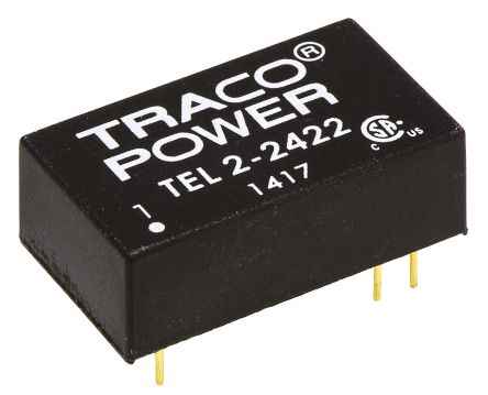 TRACOPOWER TEL 2 DC/DC-Wandler 2W 24 V Dc IN, ±12V Dc OUT / ±85mA 1.5kV Dc Isoliert