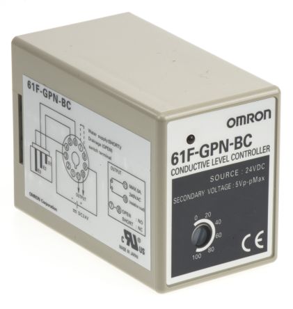 Omron Contrôleur De Niveau 61F-GPN-BT / -BC, Rail DIN, 24 V C.c.