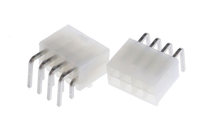 Molex Mini-Fit Jr. Leiterplatten-Stiftleiste Gewinkelt, 8-polig / 2-reihig, Raster 4.2mm, Kabel-Platine,