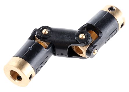 Huco 万向节联轴器, 双接头, 黄铜制, 外径14.3mm