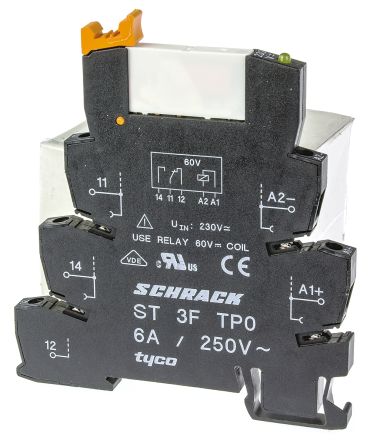 TE Connectivity SNR Interface Relais 230V Ac, 1-poliger Wechsler DIN-Schienen
