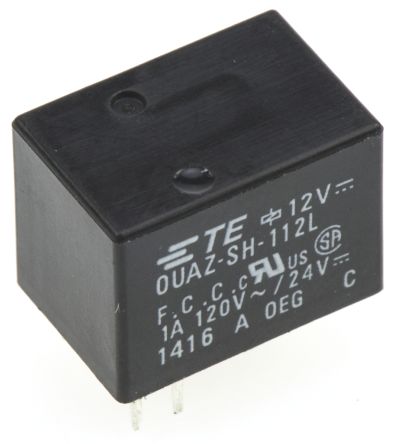 TE Connectivity PCB Mount Signal Relay, 12V Dc Coil, 2A Switching Current, DPDT