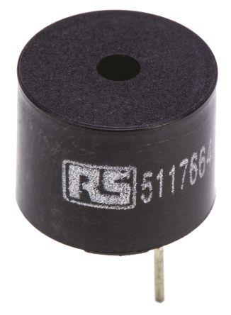 RS PRO Elektromagnetischer Summer Dauerton, 85dB, PCB-Montage, 8V Dc→12V Dc, Intern, ø 12mm, 12 (Dia.) X 9.5mm