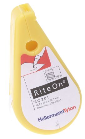 HellermannTyton RiteOn Self Laminating Cable Marker Kit, White, 4 → 8.1mm Cable