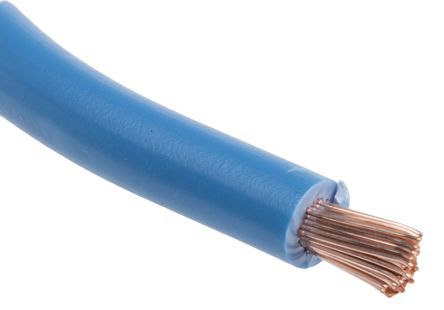 RS PRO Einzeladerleitung 6 Mm², 9 AWG 25m Blau PVC Isoliert Ø 4.9mm 80/0,3 Mm Litzen
