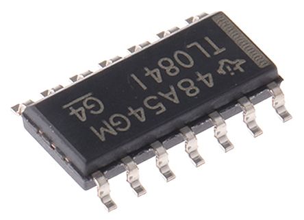Texas Instruments TL084ID, Op Amp, 3MHz, 14-Pin SOIC