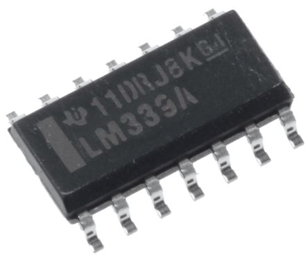 Texas Instruments Komparator LM339MX/NOPB, 1.3μs 4-Kanal SOIC-14 13-Pin 36 V