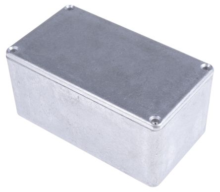RS PRO Caja De Aluminio Presofundido Plateado, 114.4 X 63.7 X 55.1mm, Apantallada