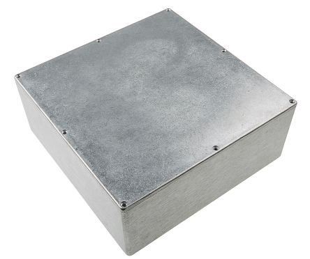 RS PRO Caja De Aluminio Presofundido Plateado, 250 X 250 X 100mm, Apantallada