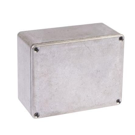 RS PRO Caja De Aluminio Presofundido Plateado, 114.7 X 89.7 X 55.1mm, Apantallada