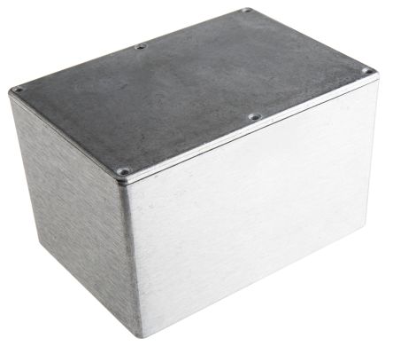 RS PRO Silver Die Cast Aluminium Enclosure, IP66, Silver Lid, 171.9 X 120.9 X 106mm
