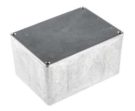 RS PRO Silver Die Cast Aluminium Enclosure, IP66, Silver Lid, 139.1 X 101.5 X 76.7mm
