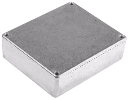 RS PRO Silver Die Cast Aluminium Enclosure, IP66, Silver Lid, 119.9 X 100 X 35.7mm