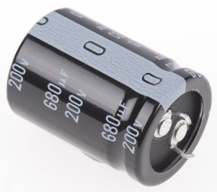 Nichicon GU Snap-In Aluminium-Elektrolyt Kondensator 680μF ±20% / 200V Dc, Ø 25mm X 35mm, Bis 105°C