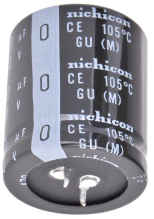 Nichicon GU Snap-In Aluminium-Elektrolyt Kondensator 470μF ±20% / 400V Dc, Ø 35mm X 40mm, Bis 105°C