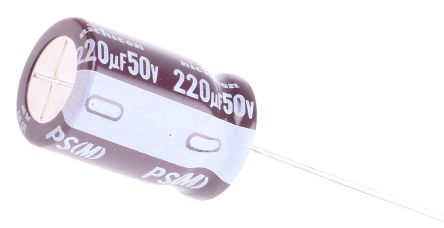 Nichicon Condensateur Série PS, Aluminium électrolytique 220μF, 50V C.c.