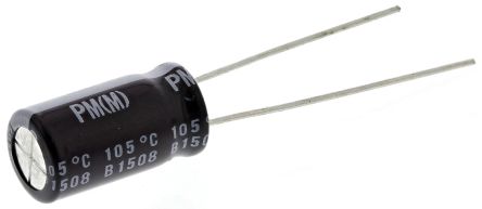 Nichicon PM, THT Aluminium-Elektrolyt Kondensator 220μF ±20% / 25V Dc, Ø 8mm X 15mm, Bis 105°C