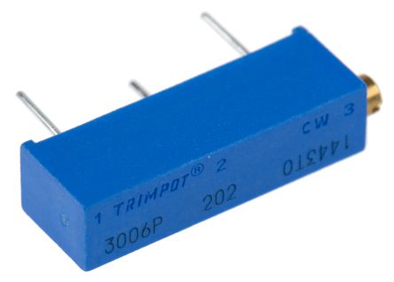Bourns 3006 15-Gang THT Trimmer-Potentiometer, Seitliche Einstellung, 2kΩ, ±10%, 0.75W, Pin, L. 20.57mm