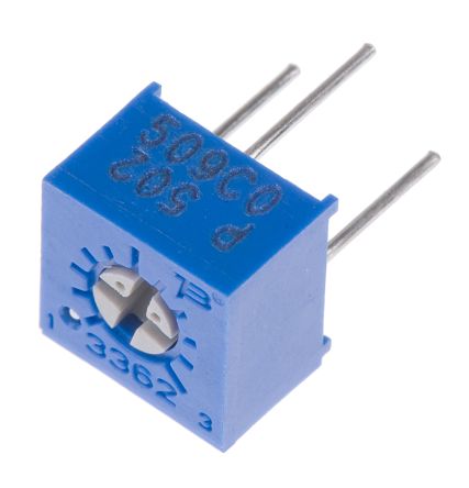 Bourns 3362 1-Gang THT Trimmer-Potentiometer, Einstellung Von Oben, 5kΩ, ±10%, 0.5W, Pin, L. 6.6mm