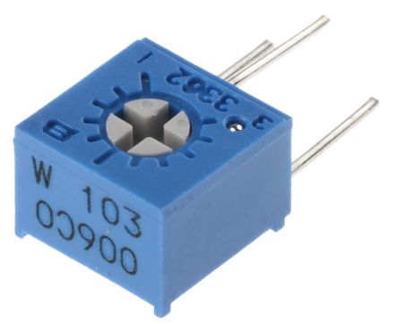 Bourns 3362 1-Gang THT Trimmer-Potentiometer, Seitliche Einstellung, 10kΩ, ±10%, 0.5W, Pin, L. 6.6mm