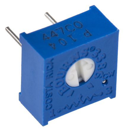 Bourns 3386 1-Gang THT Trimmer-Potentiometer, Einstellung Von Oben, 100kΩ, ±10%, 0.5W, Pin, L. 9.53mm