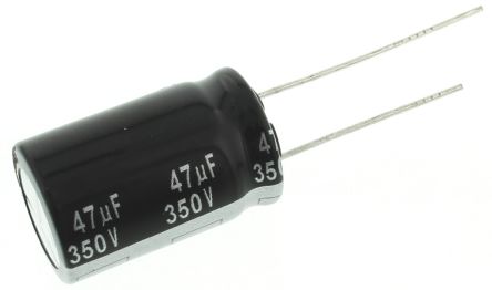 Panasonic Condensador Electrolítico Serie ED RADIAL, 47μF, ±20%, 350V Dc, Mont. Pasante, 16 (Dia.) X 25mm, Paso 7.5mm