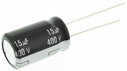 Panasonic ED - A, THT Aluminium-Elektrolyt Kondensator 15μF ±20% / 400V Dc, Ø 12.5mm X 20mm, Bis 105°C